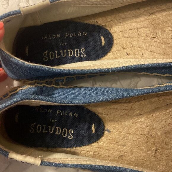 Soludos Jason Polan Denim Espadrille Mustard Hot Dog Size 6 - Picture 6 of 8